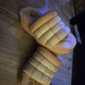 Cozy Striped Fuzzy Slippers